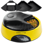 Andrew James 4 Day - Meal Automatic Pet Feeder - Bowl with voice recorder Includes 2 Volume Reducers + 1 Adapter Tray